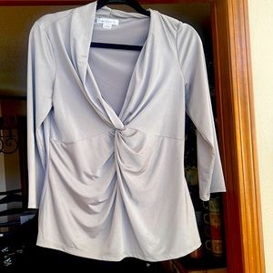Liz Claiborne Silver Blouse medium . Very flattering.